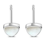 Mother of Pearl Reuleaux Triangle Silver Earrings, e390st